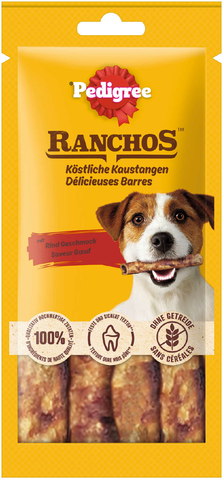 Pedigree Hundeleckerlis Ranchos Köstliche Kaustangen mit Rind